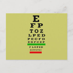 EYE CHART Gifts Postcard