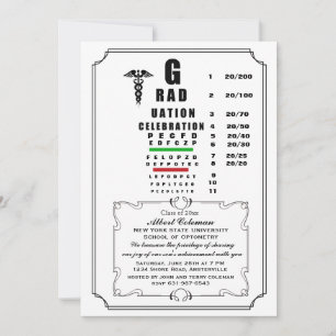Eye Chart Graduation Invitation