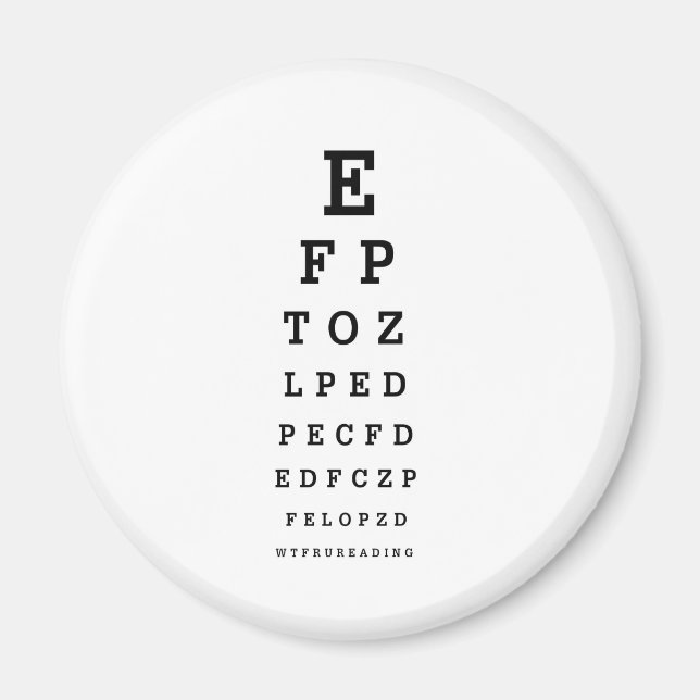 EYE CHART - Humour WTF RU READING Magnet (Front)