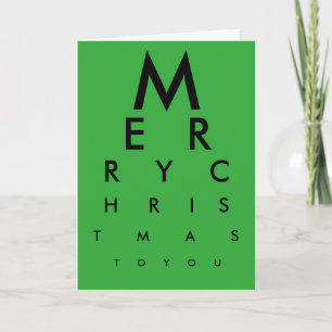 Eye Chart Merry Christmas Card (Green)