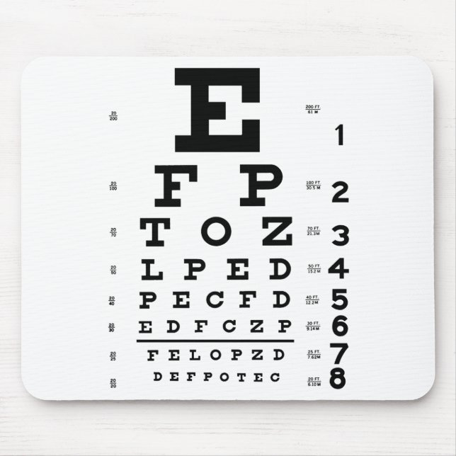 Eye Chart Mouse Pad (Front)