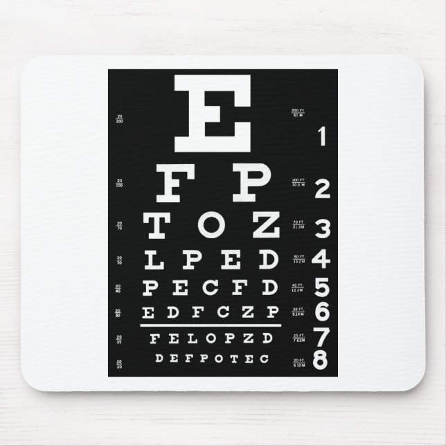 Eye Chart Mouse Pad (Front)