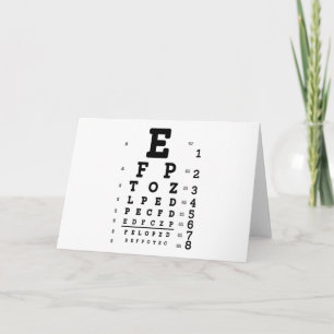 Eye Chart Optometrist Card