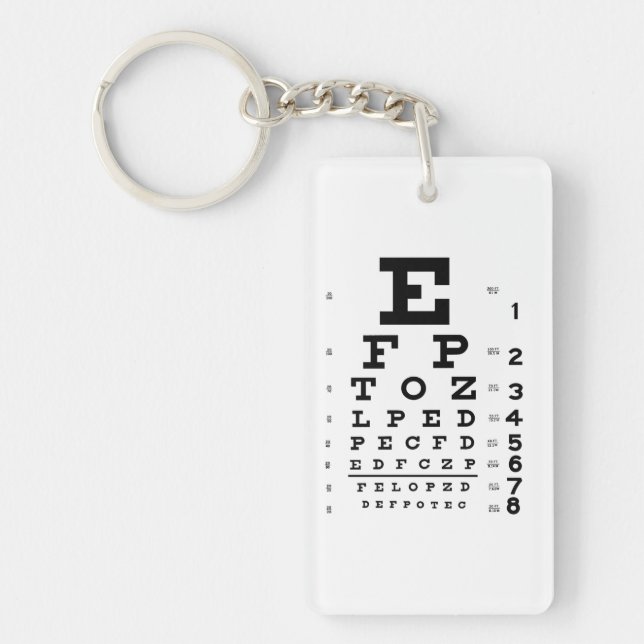 Eye Chart Optometrist Key Chain (Front)