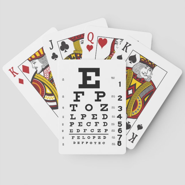 Eye Chart Optometrist Playing Cards (Back)