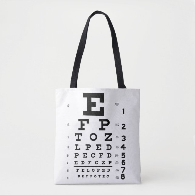 Eye Chart Optometrist Tote Bag (Front)