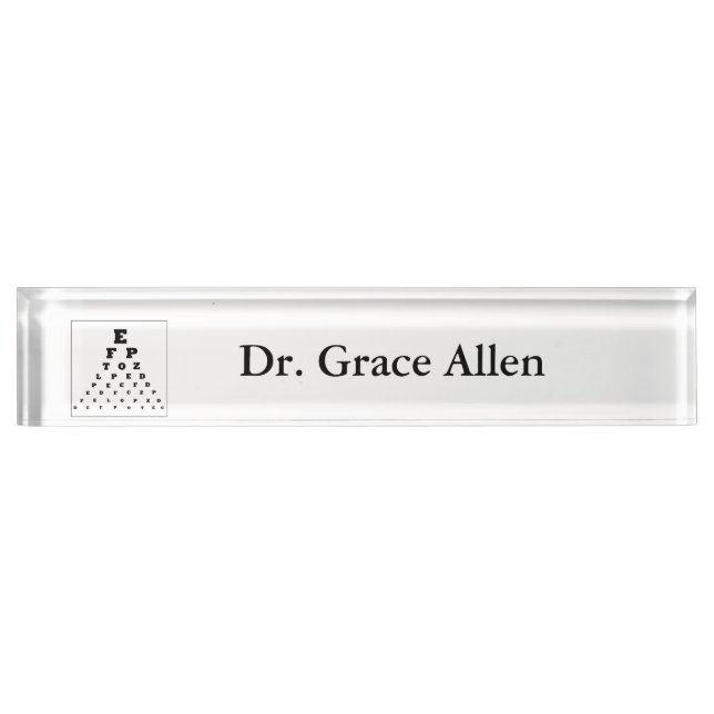 "Eye Chart" Personalised Nameplate (Front)