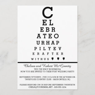 Eye Chart Post Wedding Reception Only Invitation
