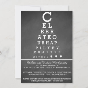 Eye Chart Post Wedding Reception Only Invitation