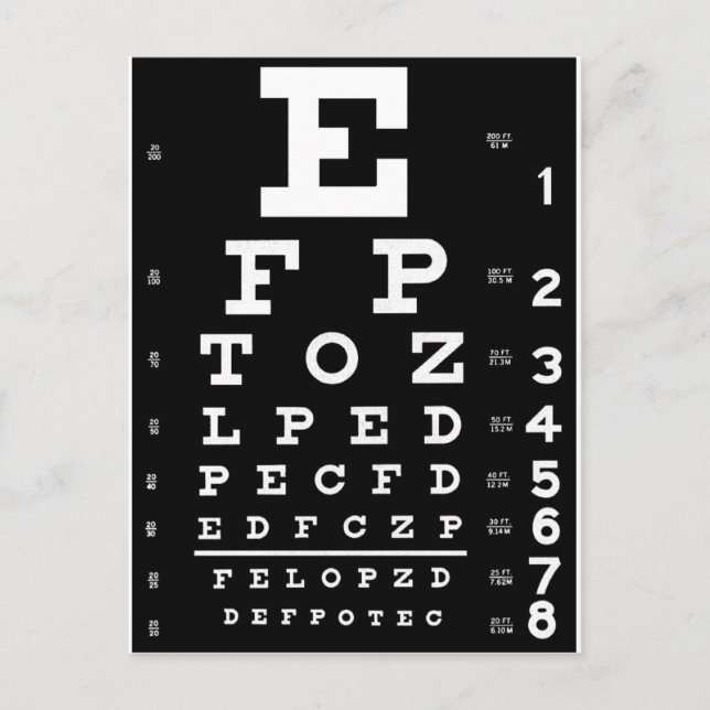 Eye Chart Postcard (Front)