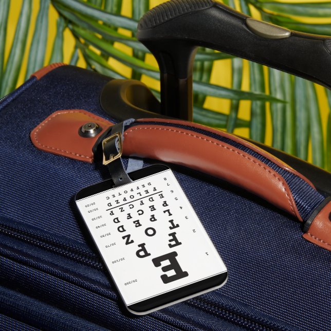 Eye Chart Snellen Chart Luggage Tag (Front Insitu 1)
