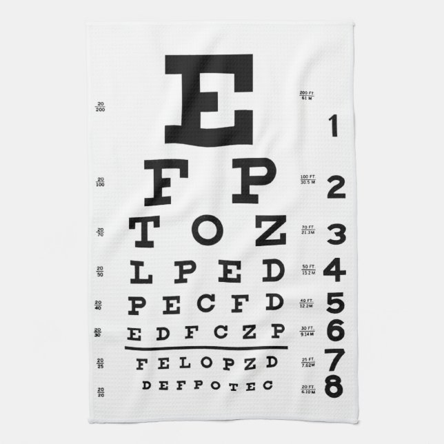 Eye Chart Tea Towel (Vertical)