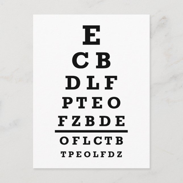 Eye chart test postcard (Front)