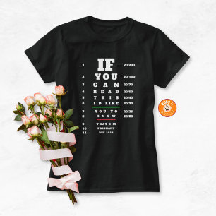 Eye Chart Themed Pregnancy Announcement to Family T-Shirt