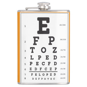Eye Chart Vinyl Wrapped Flask