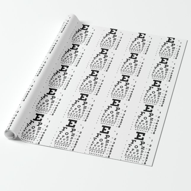 Eye Chart Wrapping Paper (Unrolled)
