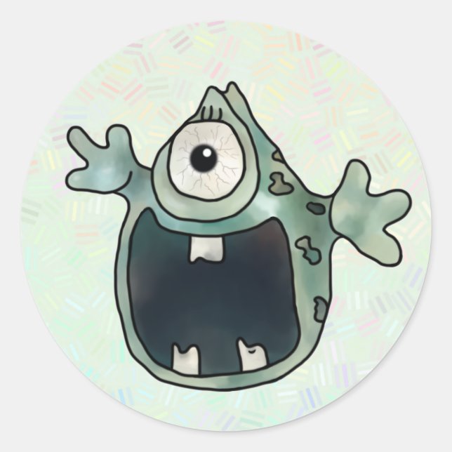 eye classic round sticker (Front)