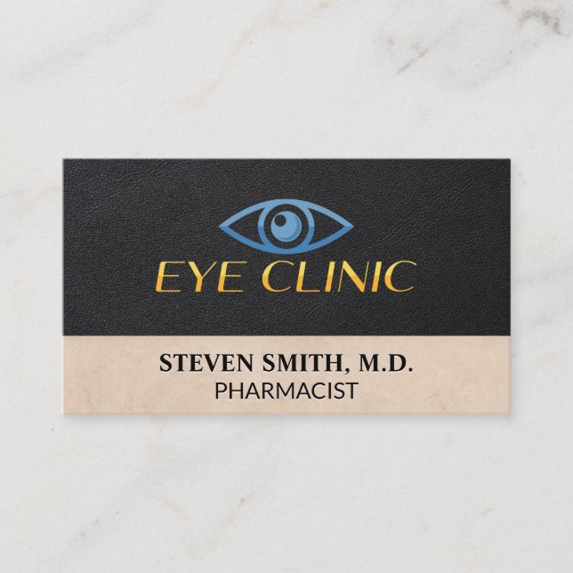 Eye Clinic Icon Business Card (Front)