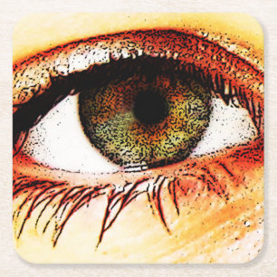 Eye coastercn square paper coaster