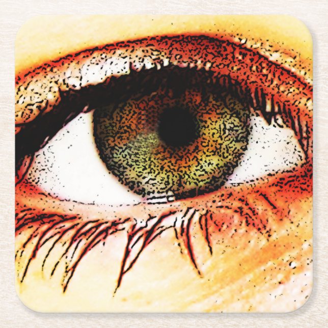 Eye coastercna square paper coaster (Front)