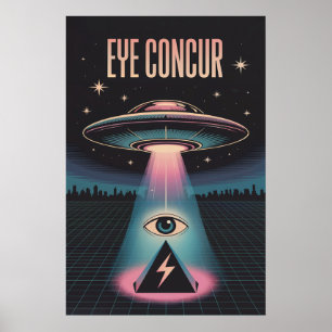 EYE CONCUR ALIEN PYRAMID POWER POSTER