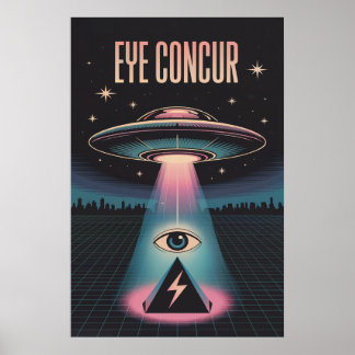 EYE CONCUR ALIEN PYRAMID POWER POSTER