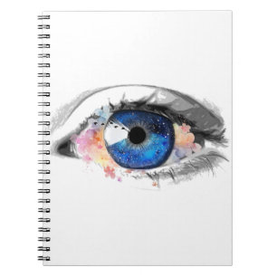 Eye Creative Galaxy Collage Flowers Paint Notebook
