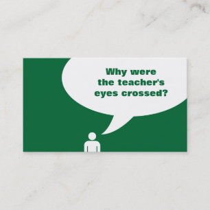 eye crossed teacher joke (colour customisable) business card