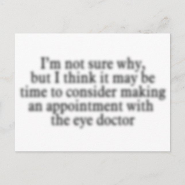 Eye doctor annual exam reminder post card (Front)