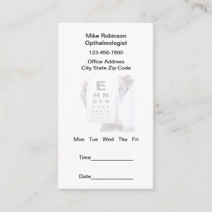 Eye Doctor Appointment Reminder Businesscards Card