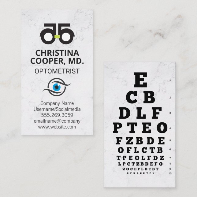 Eye Doctor | Eye Exam | Optometrist Logo Business Card (Front/Back)
