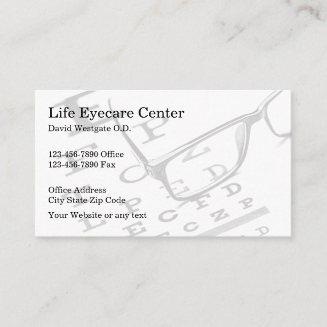 Eye Doctor Optometrist Business Cards 2 (Front)