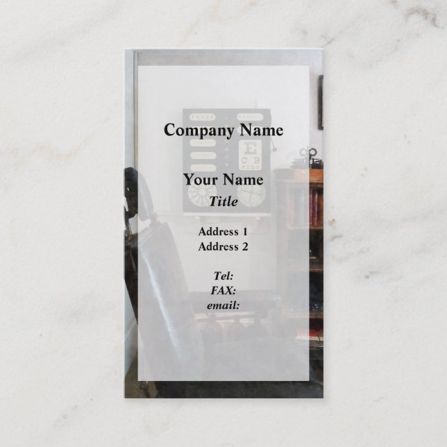 Eye Doctor's Office With Eye Chart Business Card (Front)