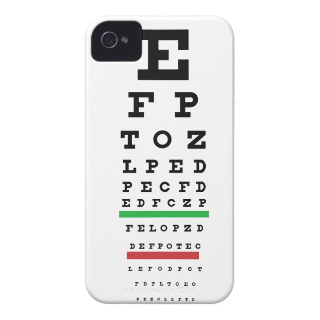 Eye Exam Chart Case Cover (Back)