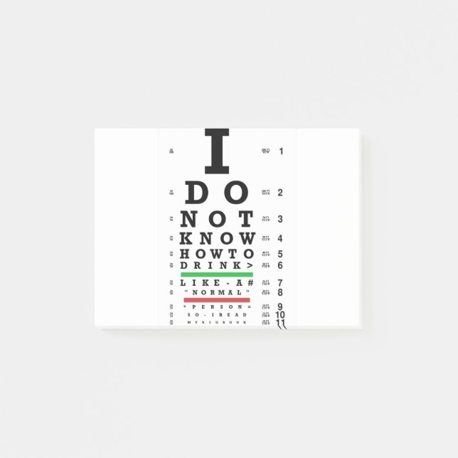Eye Exam  - Sober Gifts Men Women Post-it Notes (Front)