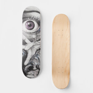 Eye fish and hand Cool Surreal drawing Art Skateboard