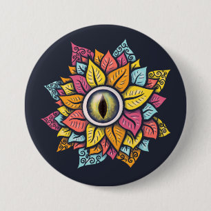 Eye Flower Spooky Colourful Weird Surreal Art 7.5 Cm Round Badge
