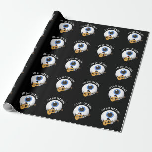 Eye Got The Blues Funny Eyeball Music Pun Dark BG Wrapping Paper