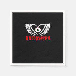 Eye Halloween - Skeleton Hands Heart Napkin