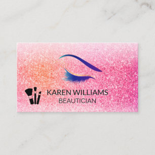 Eye Lash Glitter Makeup Brushes Business Card