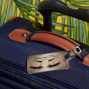 Eye Lashes and Brows - Rose Gold  Luggage Tag