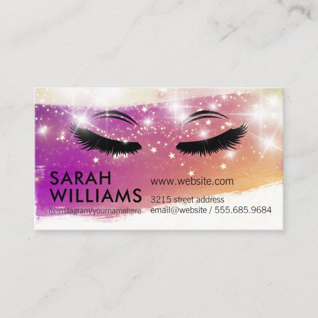 Eye Lashes | Star Dust and Glow Business Card (Front)