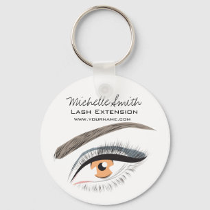 Eye long eyelashes Lash extension icon Key Ring