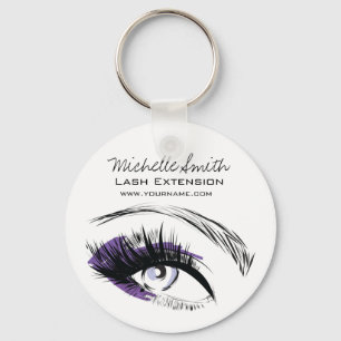 Eye long eyelashes Lash extension icon Key Ring