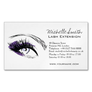Eye long eyelashes Lash extension icon Magnetic Business Card
