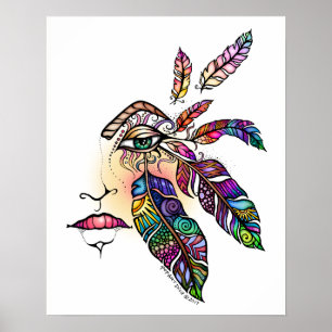 EYE Love FEATHERS Fantasy Art 16x20 Poster