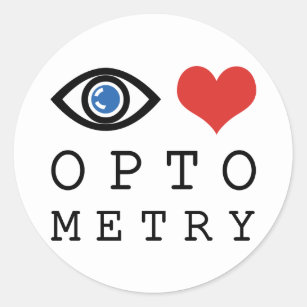Eye Love Heart Optometry - Optometrist Eye Chart Classic Round Sticker
