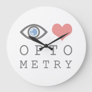 Eye Love Heart Optometry - Optometrist Eye Chart Large Clock