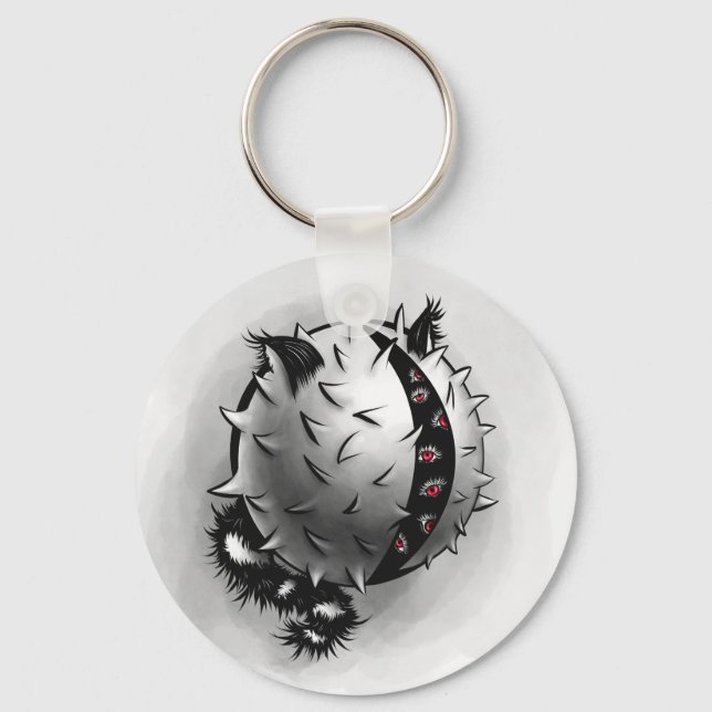 Eye Monster Spiky Ball Key Ring (Front)