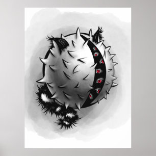 Eye Monster Spiky Ball Poster